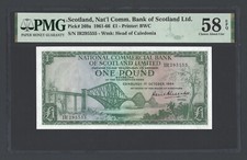 Scotland One Pound 1-10-1964 P269a "S/N 295555" About Uncirculated