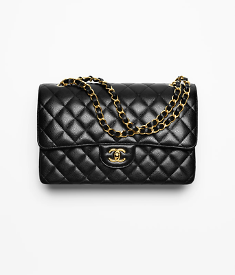 CHANEL LARGE CLASSIC HANDBAG GRAINED CALFSKIN & GOLD-TONE METAL