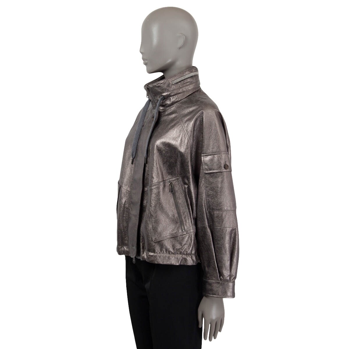 ジャケット BRUNELLO CUCINELLI Leather bomber jacket with jewellery Brunello Cucinelli Leather Jacket | Harrods SA