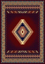 SOUTHWESTERN burgundy LODGE 4x6 apache style AREA rug : Approx 3' 11" x 5' 3"