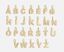 9ct Gold Pendant For Necklace, Initial Letter Charm A to Z Solid Gold