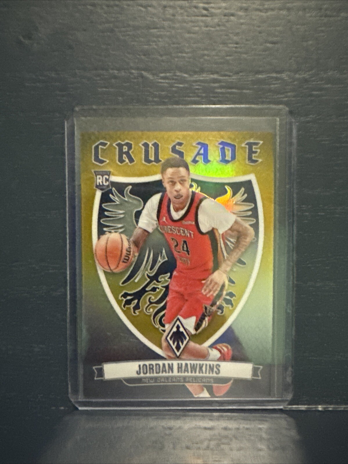 Jordan Hawkins 2023-24 Panini Phoenix RC Crusade Gold 06/10 #7 Pelicans