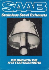 Saab Edelstahl Auspuffanlagen Anfang 80er Jahre UK Einzelblatt Prospekt 