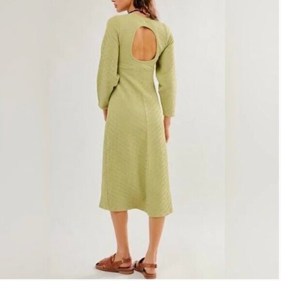 free people gabby seamless midi dress New! Free People Midi Dress Gabby Seamless Green Stretchy Preppy, size XS/S