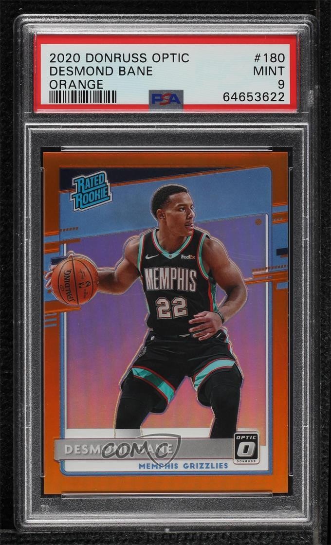 2020 Donruss Optic Rated Rookie Orange Prizm 11/199 Desmond Bane PSA 9 MINT 04qb