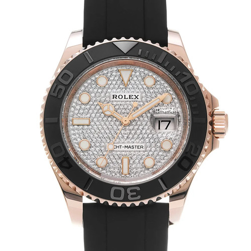 Rolex Yacht-Master 40 116655 40mm Rose Gold Silver Wristwatch #WW205