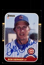 Signed Baseball Card Auto Bob Dernier 1987 Donruss #146 Chicago Cubs
