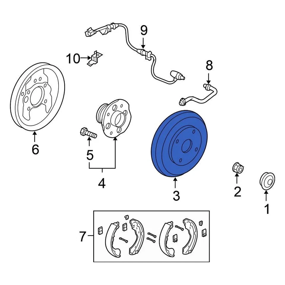 For Honda Accord 2003-2007 Honda 42610SDAA00 Rear Brake Drum - Image 2 of 2