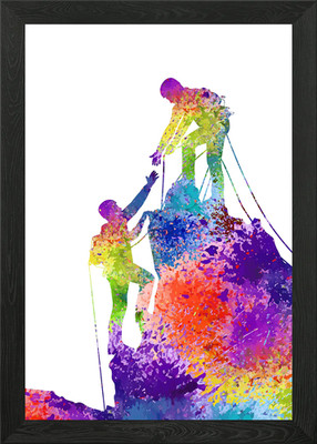 rock climbing Framed Wall Art Poster Canvas Print Picture