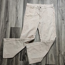 1960s/70s Men's Levi's 631 Beige Flare Denim Jeans Talon Zip White Tab Workwear