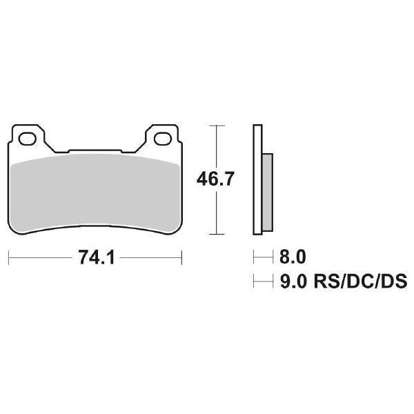 Honda CBR RR ABS (PC40C PC40E) 600 Racing BremsbeläGe SBS 809 DC Dual Carbon-image
