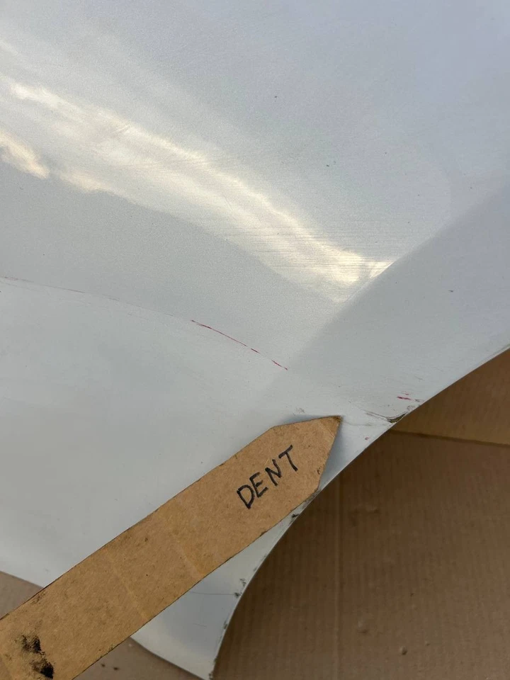 2020-2023 Tesla Model Y Rear Left Door Shell Skin White OEM w/dent - Image 3 of 4