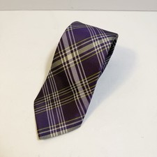 Seaward  Stearn London The English Silk Tie Purple Green Handmade 100 Silk