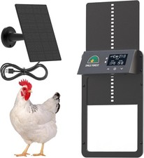 Solar Automatic Chicken Coop Door with Anti-Pinch/Timer/Light Sensor/LCD Display