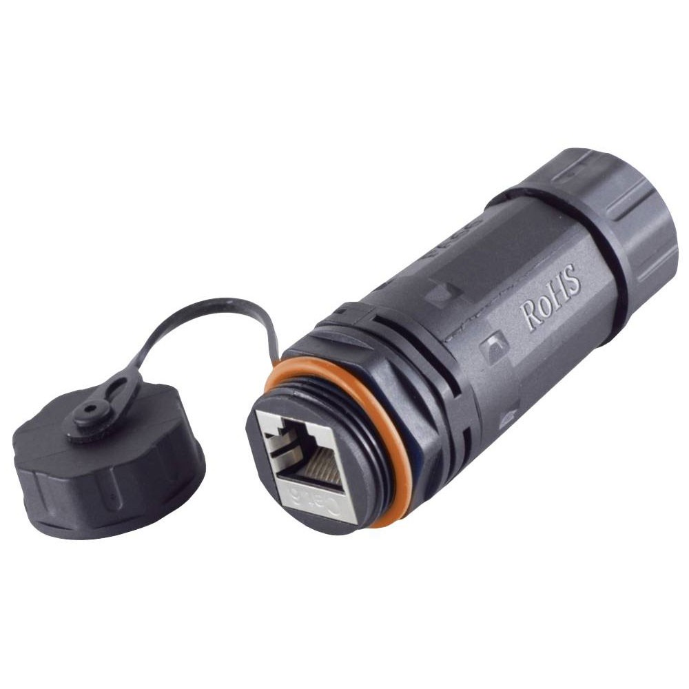 BKL RJ45 Connector CAT 6a IP68 Short Outdoor Black 1pc