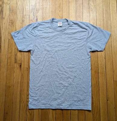 Supreme Blank T Shirt Size M Heather Gray Pre-Shrunk Cotton Poly Blend 