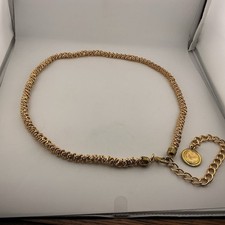 Vtg GoldT Belt 38  With 9  Extension Rope Style Metal Boho Chic Fashionable