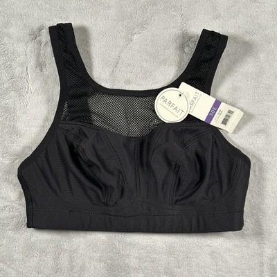 Parfait Active Breeze Wireless Sports Bra 30E 30DD Black Mesh