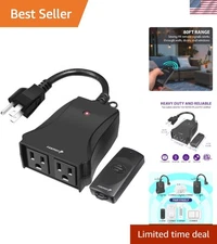 Convenient Dual Outlet Remote Control for Indoor/Outdoor Use - 125V  Approved