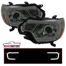 Smoke Projector LED Tube Headlights For 2012-2015 Toyota Tacoma Lamps Left+Right