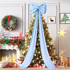 78x18 Inch Blue Giant Satin Bow Ribbon Tie Backdrop Wedding Party Decor