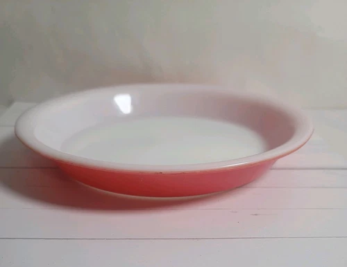 Vintage PYREX 1950's Flamingo Pink 9" Ovenware Pie Pan Dish #909 17