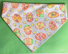 Over Collar SlideOn Pet Dog Cat Bandana EASTER EGGS LARGE