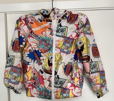 SpongeBob SquarePants Jacket Nickelodeon Kids Windbreaker Size 5 Hoodie Zip