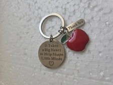   Teacher Appreciation Gift Keychain Big Heart Shape Little Minds Thank You Charm