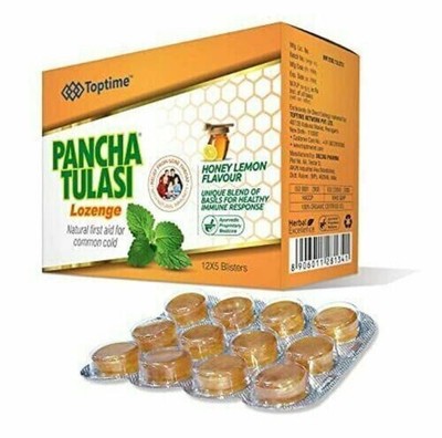 TOPTIME Pancha Tulasi Lozenges Useful in sore thorat (12 X 5=60) FREE SHIPPING