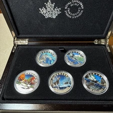 2016 Canada $20 Wildlife Series 5-Coin Set Colorized w/ Wood Case & 1 COA Only