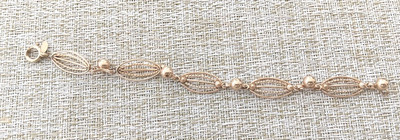 Vintage Loran Sim Designer Signed Y20 12k GF Link Bangle Bracelet 7'' ID 