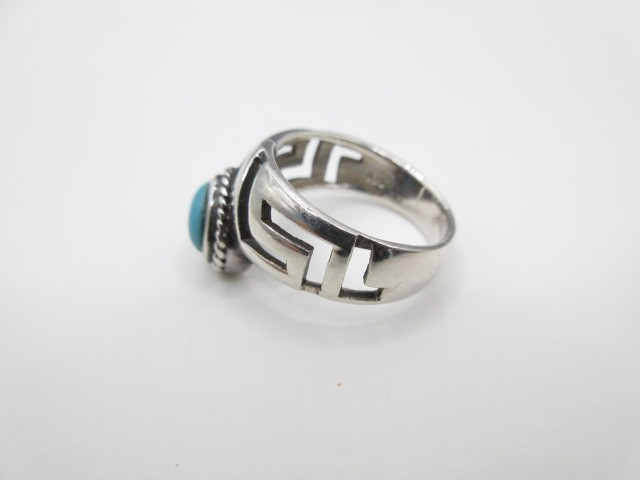 Aztec Tribal Key Pattern RING Sterling Silver 925… - image 4