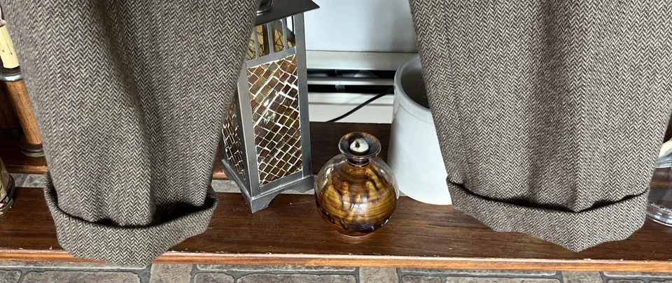 Pantalones de vestir de lana de tweed Evan de colección para mujer talla 8 pata de gallo plisados puño marrón Foto 4 de 4