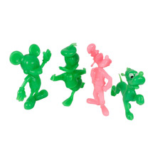 Vintage 1971 Louis Marx Disney Figure Lot Mickey Donald Goofy Pluto Neon 6"