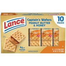 Sandwich Crackers, Wafer Peanut Butter and Honey 10 Packs