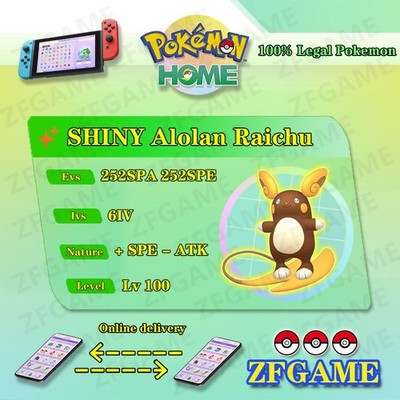  6IV SHINY Alolan Raichu + EVS  POKEMON HOME Champions Online delivery 