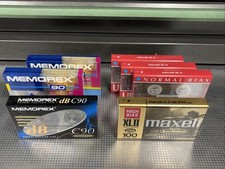 Lot of 7 Vintage Blank Audio Cassette Tapes - New SEALED - Maxell  Memorex 90m