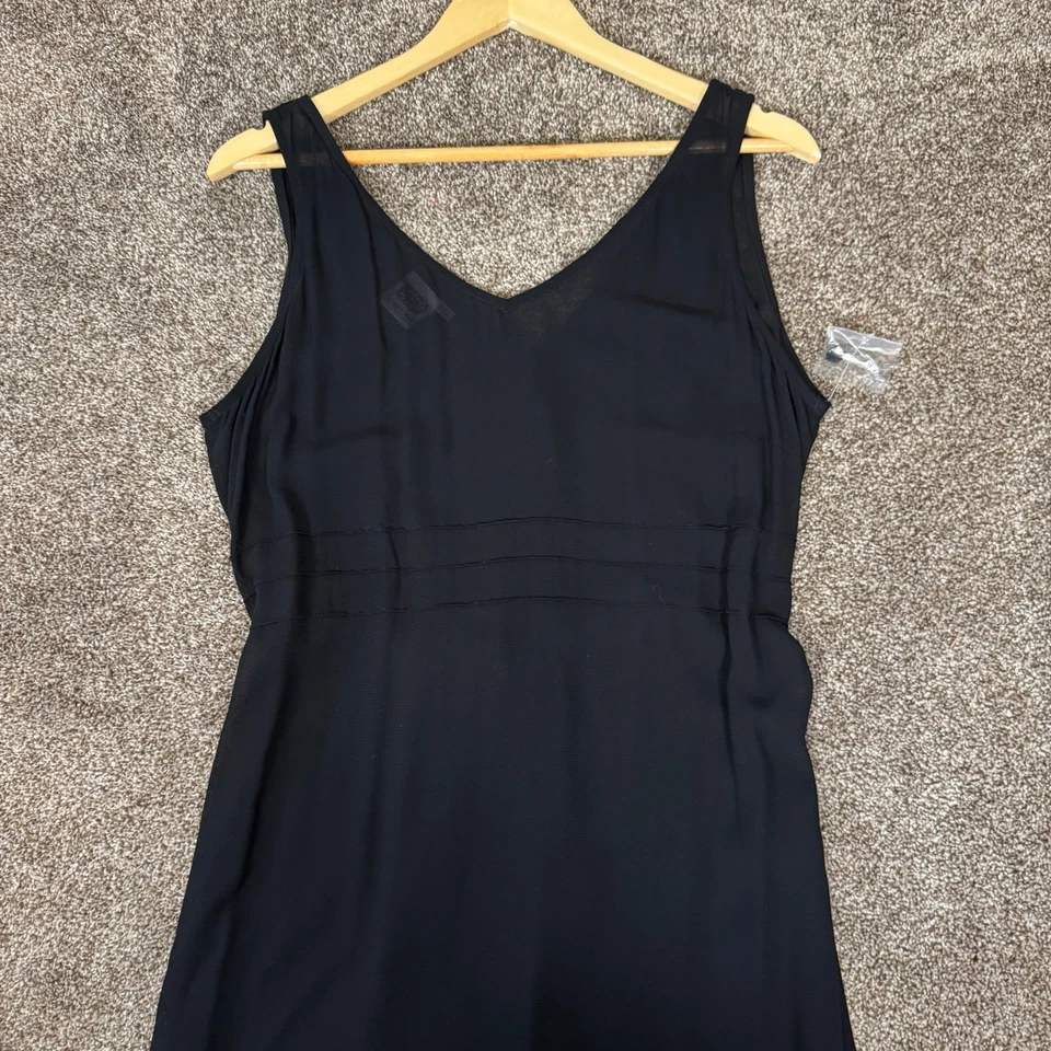 Maxi Vestido De Colección Johnny Was Para Mujer Talla Grande Negro Transparente Botón Atado Atrás Foto 3 de 4