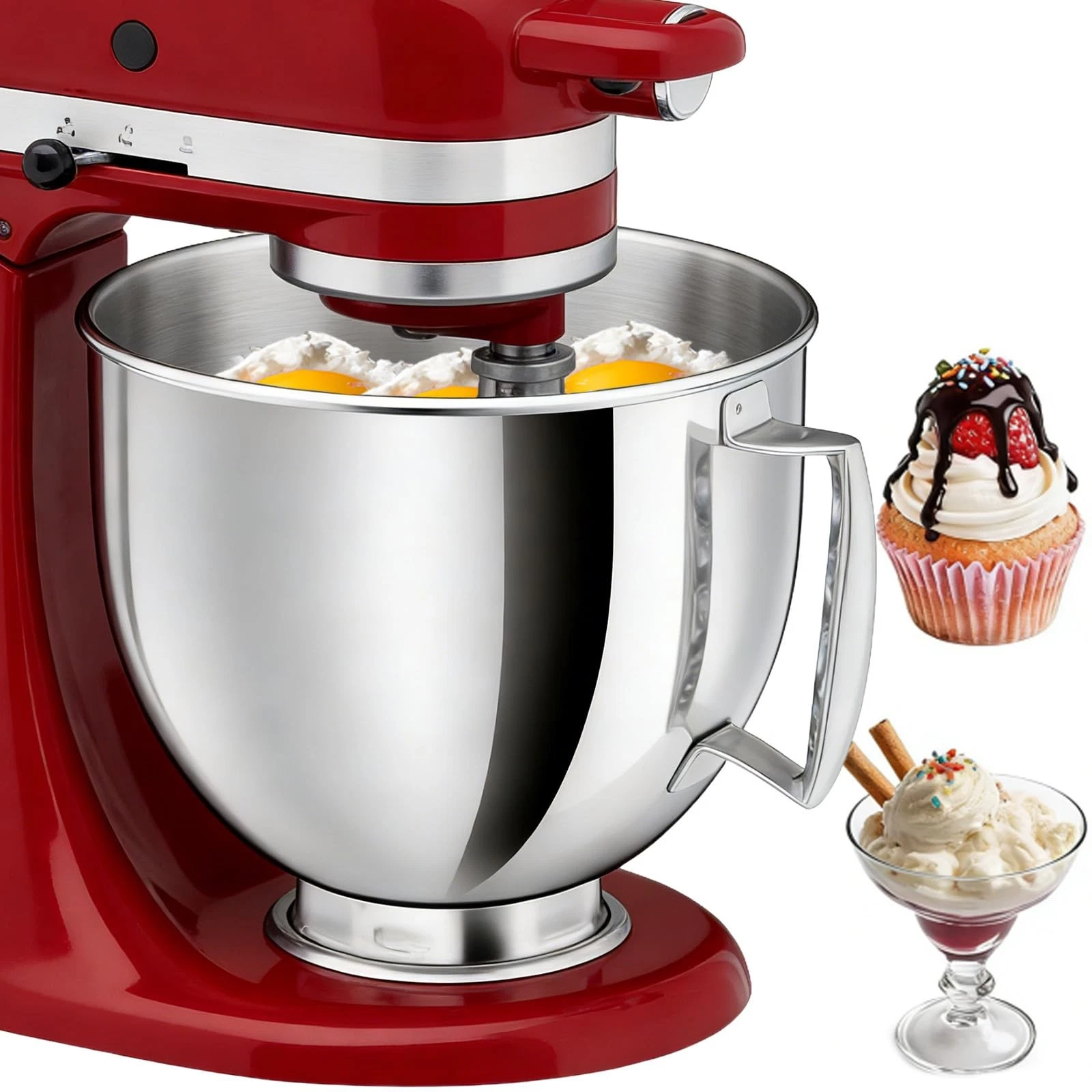 5QT Stainless Steel Mixer Bowl with KitchenAid Bowls for Mixer, Artisan&Serie...