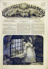 Original Old Antique Print Picciola Illustration Sketch French 1859 Victorian