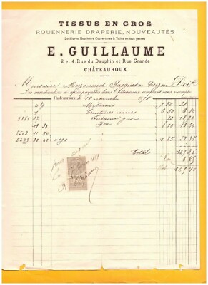 Chateauroux 36 Rouennerie Draperie Confection Tissus E Guillaume En 18 Ebay