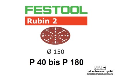 Festool Schleifscheiben Schleifpapier Rubin 2 für Rotex RO 150mm P 40 bis P 180