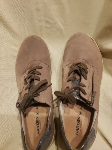 Scarpe Hartjes beige scamosciate passeggio stringate zip laterale sneaker donna US 9 Austria - Foto 7 di 12