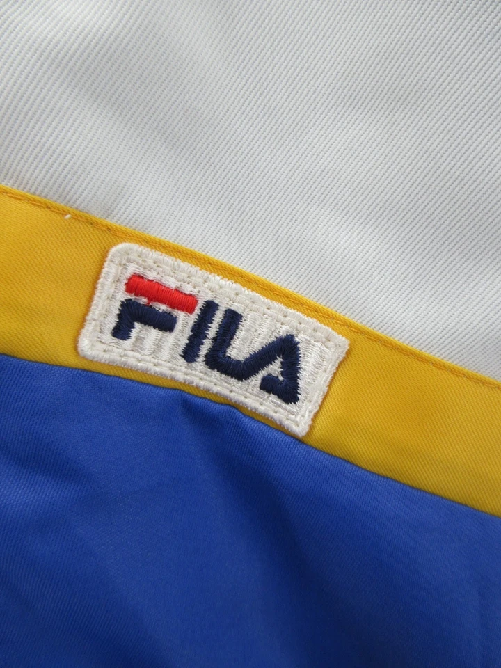 VINTAGE Fila Vest Men XL Blue Bomber Jacket Ski Coat Satin Full Zip 80s Sports - Image 3 of 4