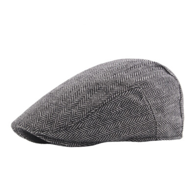Hat Herringbone Ivy Hat Wool Stripe Gatsby Cap Golf Driving Flat Cabbie Newsboy