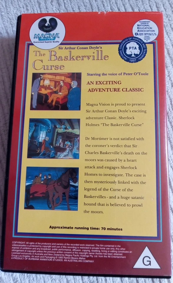 THE BASKERVILLE CURSE Sherlock Holmes VHS Animated Conan Doyle Peter O'Toole PAL - Image 2 of 4