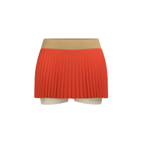 Gonna Margo per tennis, badminton e fitness (gonna sportiva rossa con pantaloncini cuciti) - Foto 2 di 4