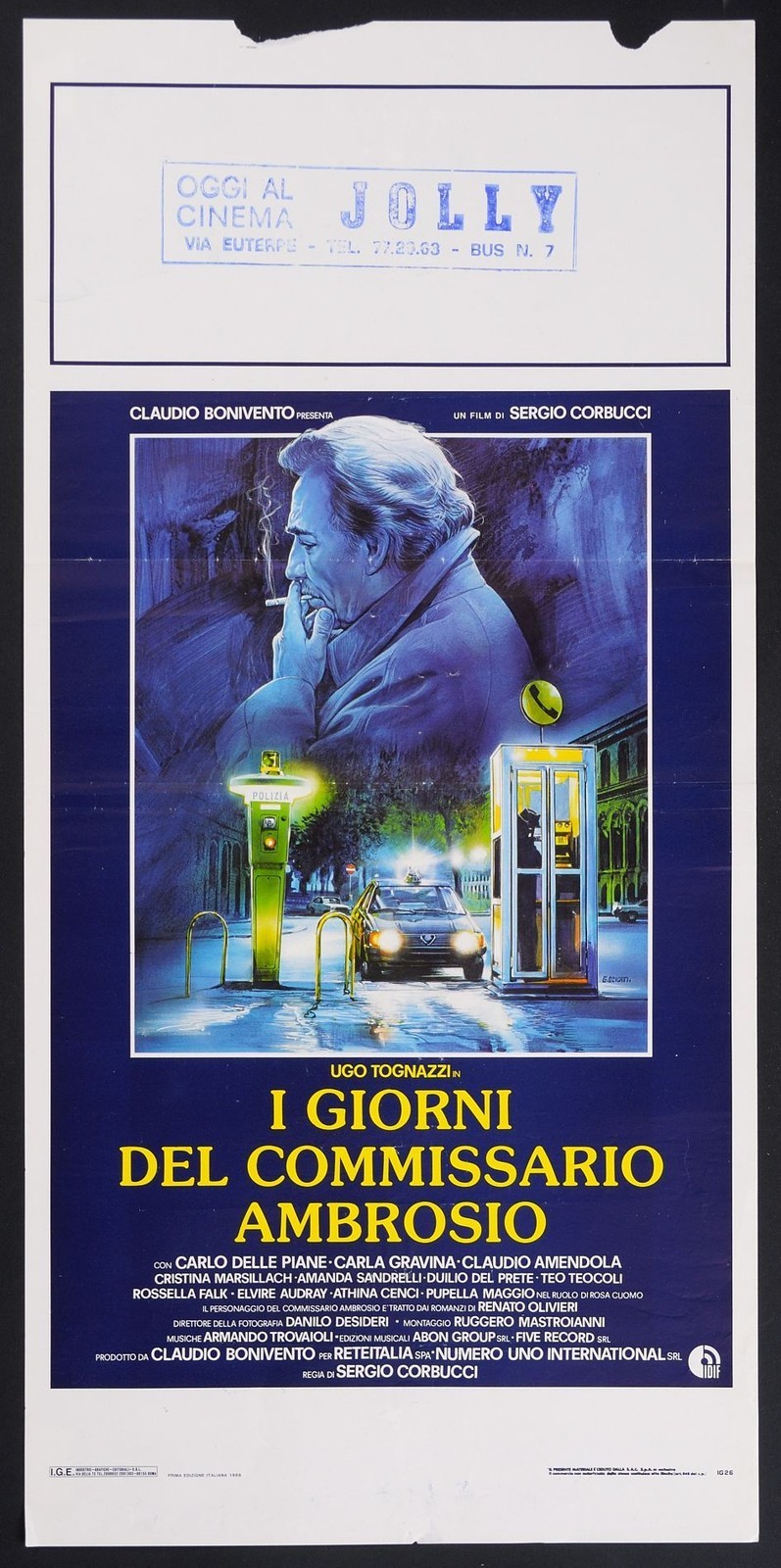 Locandina originale film I giorni del commissario Ambrosio (1988) - Regia di Sergio Corbucci