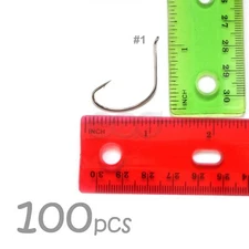 100pcs size 1 Fishing tackle Wide Gap Circle Catfish Fish 2x Kahle Hooks #1 @US